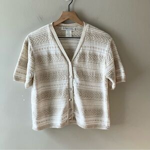 VICTORIA JONES Short Sleeve Knit Cardigan Sweater